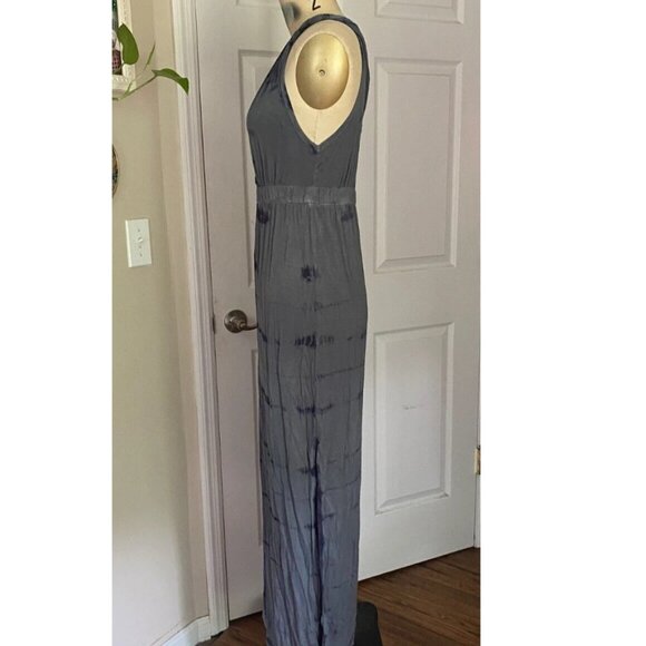 URBAN OUTFITTERS Blue Tie-Dye stretch Empire Waist Goddess MAXI Dress *SMALL* - Picture 3 of 6